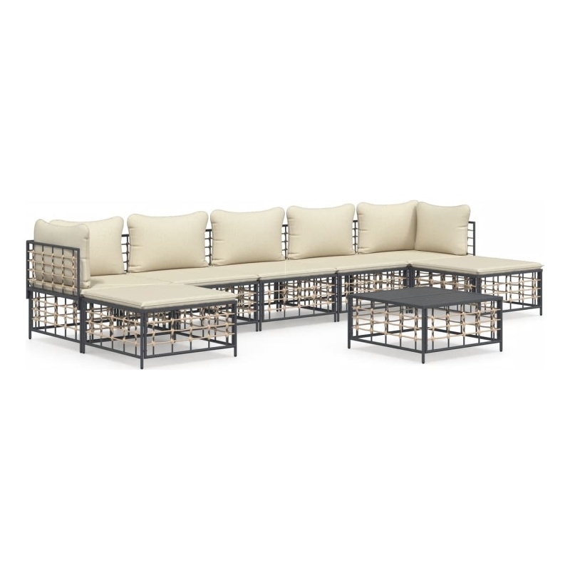 vidaXL Garden Lounge Set in Anthracite And Beige