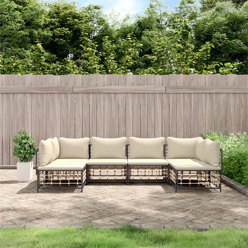 vidaXL Garden Lounge Set in Anthracite & Beige