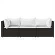 vidaXL Patio Lounge Set in Brown With Cream White Cushions