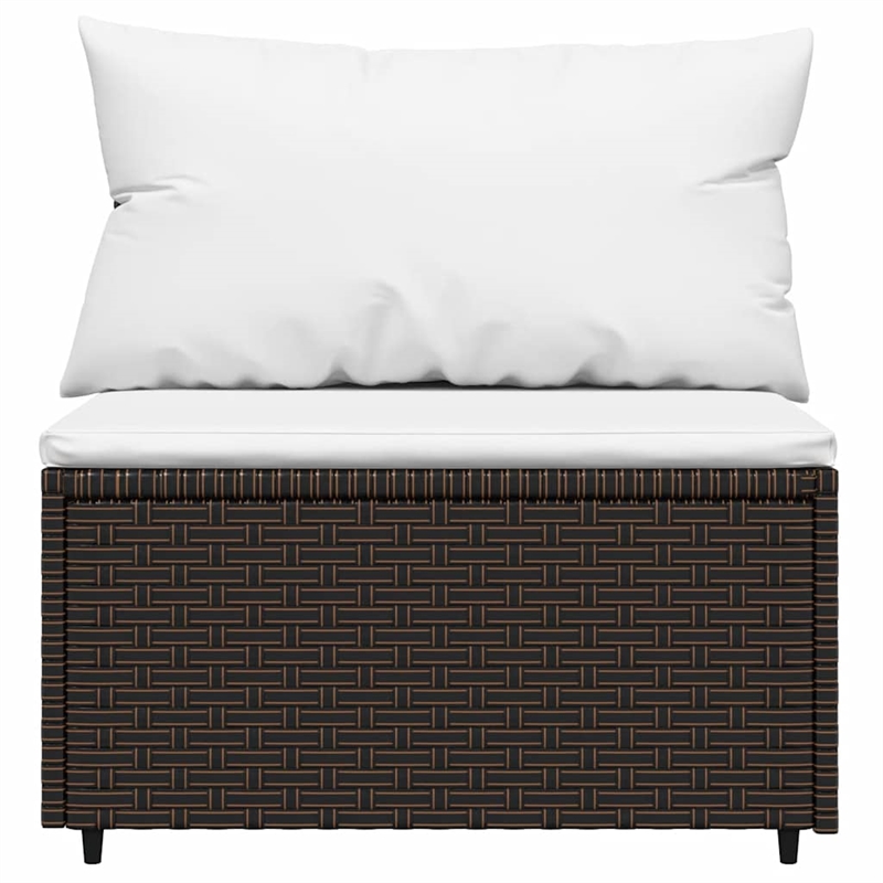 vidaXL Patio Lounge Set in Brown With Cream White Cushions