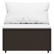 vidaXL Patio Lounge Set in Brown With Cream White Cushions