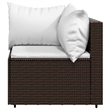 vidaXL Patio Lounge Set in Brown With Cream White Cushions