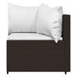 vidaXL Patio Corner Sofa Brown And Cream/White