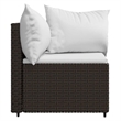 vidaXL Patio Corner Sofa Brown And Cream/White