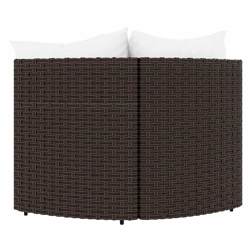 vidaXL Patio Corner Sofa Brown And Cream/White