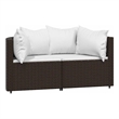 vidaXL Patio Corner Sofa Brown And Cream/White