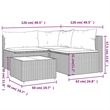 vidaXL Patio Lounge Set in Black With Water Blue Cushions