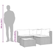 vidaXL Patio Lounge Set in Black With Water Blue Cushions