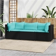 vidaXL Patio Lounge Set in Black & Water Blue