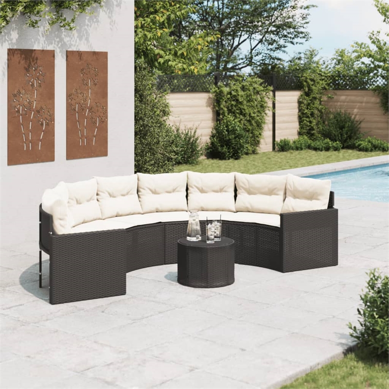 vidaXL Garden Sofa in Black