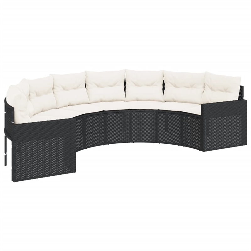 vidaXL Garden Sofa in Black