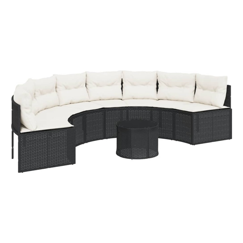 vidaXL Garden Sofa in Black