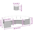 vidaXL Half-Round Garden Sofa in Gray