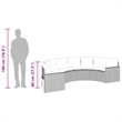 vidaXL Half-Round Garden Sofa in Gray