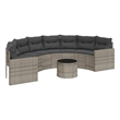 vidaXL Half-Round Garden Sofa in Gray
