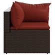 vidaXL Patio Corner Sofa in Brown & Cinnamon Red