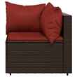 vidaXL Patio Corner Sofa in Brown & Cinnamon Red