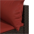 vidaXL Patio Corner Sofa in Brown & Cinnamon Red