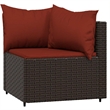 vidaXL Patio Corner Sofa in Brown And Cinnamon Red