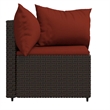 vidaXL Patio Corner Sofa in Brown And Cinnamon Red