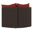 vidaXL Patio Corner Sofa in Brown And Cinnamon Red