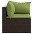 vidaXL Patio Corner Sofa in Brown And Green