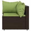 vidaXL Patio Corner Sofa in Brown And Green