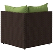 vidaXL Patio Corner Sofa in Brown And Green