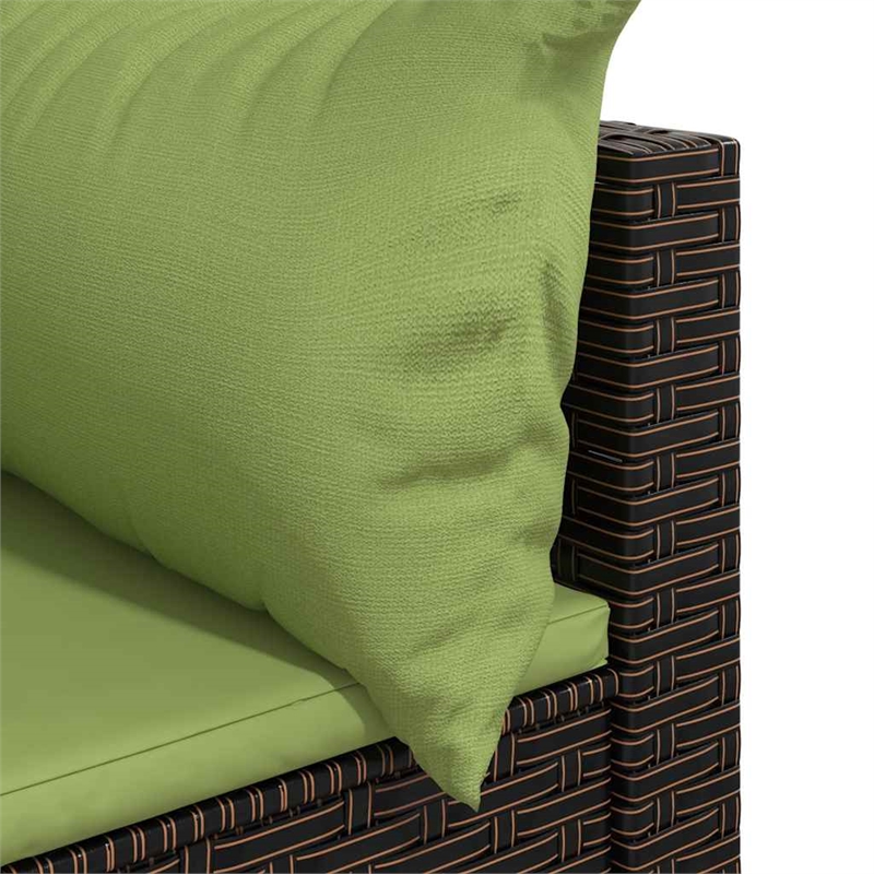 vidaXL Patio Corner Sofa in Brown And Green