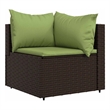 vidaXL Patio Corner Sofa in Brown And Green