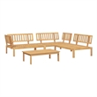 vidaXL Solid Acacia Wood Large Pallet Sofa Set in Natural