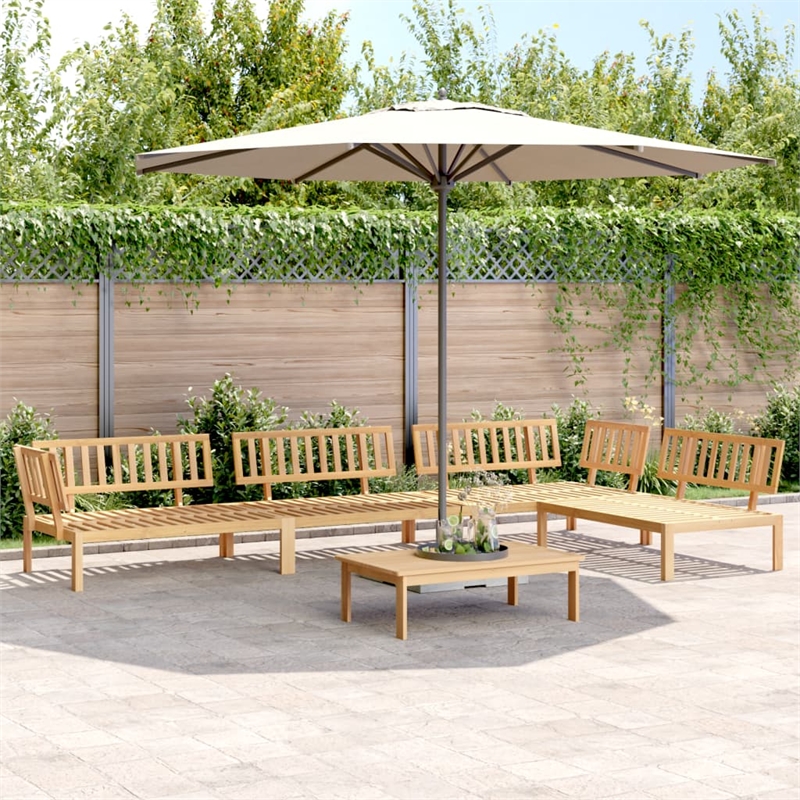 vidaXL Solid Acacia Wood Medium Modular Pallet Sofa Set in Natural Wood