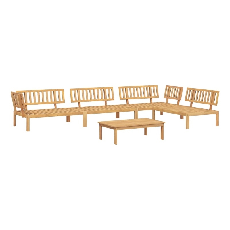 vidaXL Solid Acacia Wood Medium Modular Pallet Sofa Set in Natural Wood
