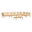 vidaXL Solid Acacia Wood Medium Modular Pallet Sofa Set in Natural Wood