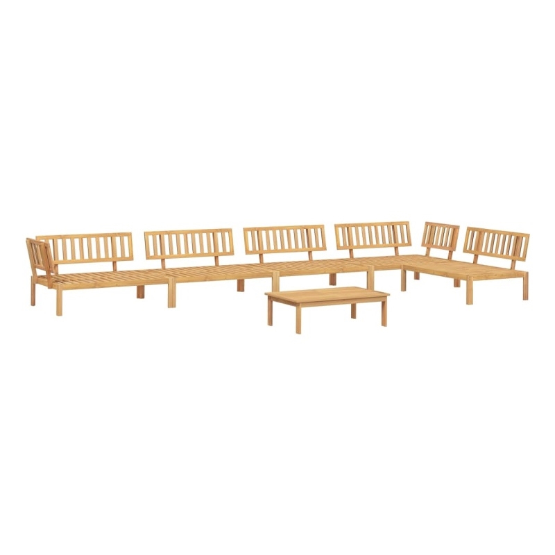 vidaXL Solid Acacia Wood Modular Pallet Sofa Set in Natural Wood