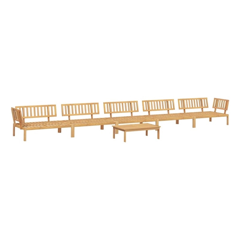 vidaXL Solid Acacia Wood Modular Pallet Sofa Set in Natural Wood
