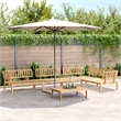 vidaXL Solid Acacia Wood Medium Modular Pallet Sofa Set in Brown
