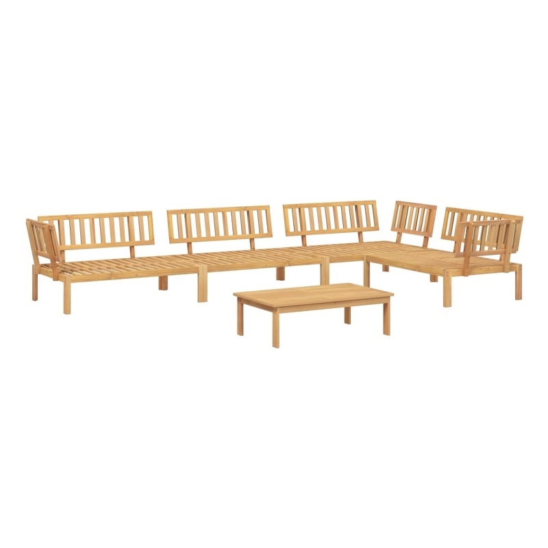 vidaXL Solid Acacia Wood Medium Modular Pallet Sofa Set in Brown