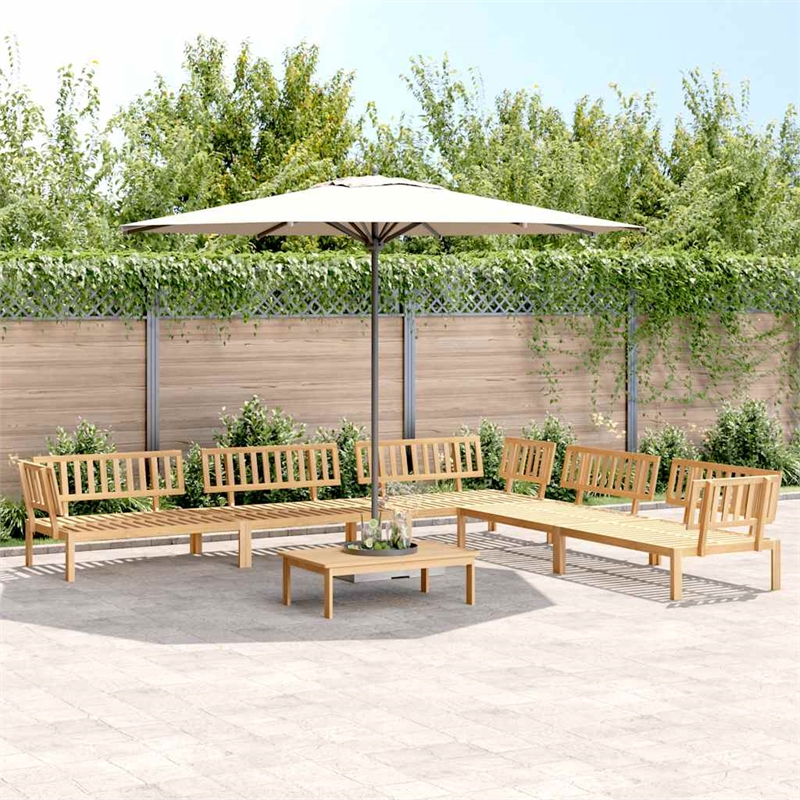 vidaXL Solid Acacia Wood Large Modular Pallet Sofa Set in Natural Wood