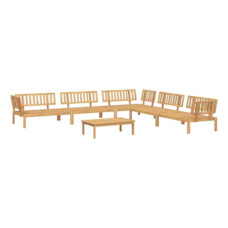 vidaXL Solid Acacia Wood Large Modular Pallet Sofa Set in Natural Wood