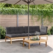 vidaXL Solid Acacia Wood 3 Piece Modular Pallet Sofa Set in Anthracite