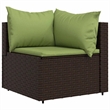 vidaXL Patio Lounge Set in Brown With Green Cushions