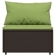 vidaXL Patio Lounge Set in Brown With Green Cushions