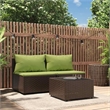 vidaXL Patio Lounge Set in Brown And Green Cushions
