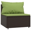 vidaXL Patio Lounge Set in Brown And Green Cushions