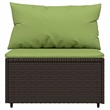 vidaXL Patio Lounge Set in Brown And Green Cushions