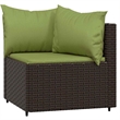 vidaXL Patio Corner Sofa in Brown & Green