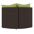 vidaXL Patio Corner Sofa in Brown & Green