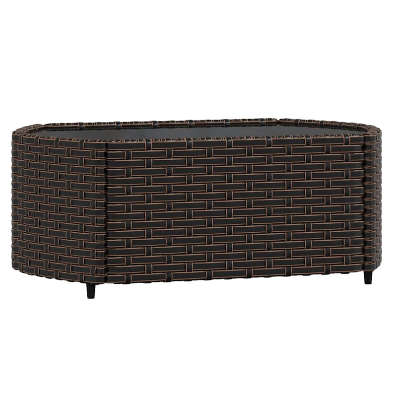 vidaXL Patio Lounge Set in Brown With Green Cushions