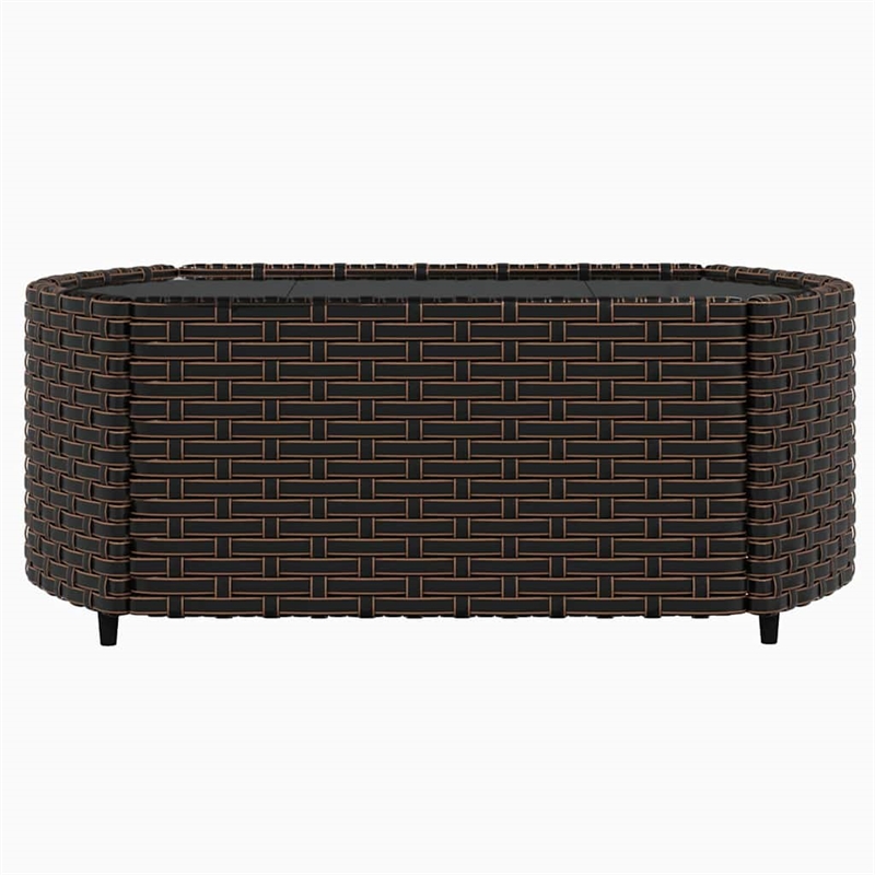 vidaXL Patio Lounge Set in Brown With Green Cushions